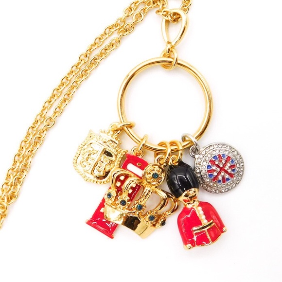 Talbots Jewelry - Talbots Long Gold Tone England Charm Necklace